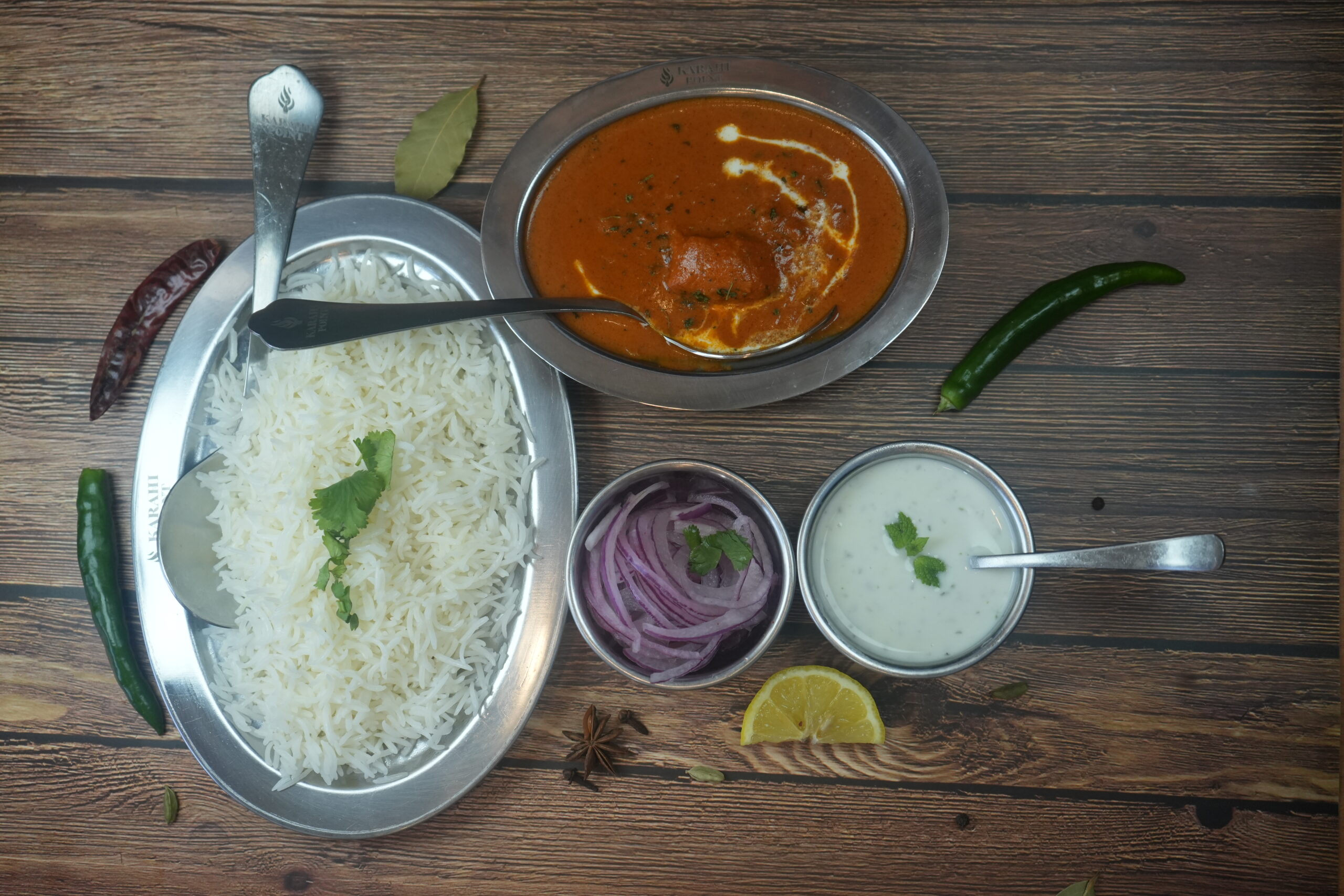 Butter Chicken served with RICE