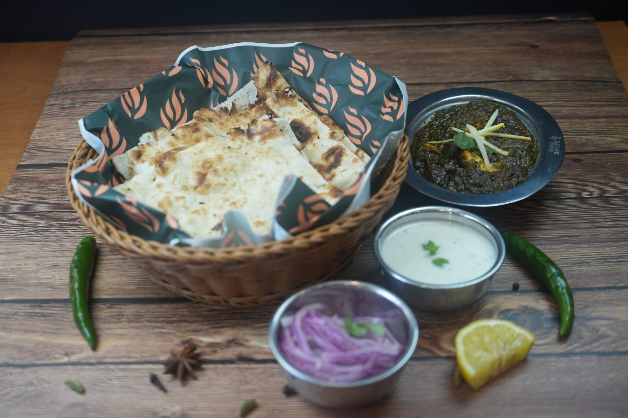 Palak paneer with naan