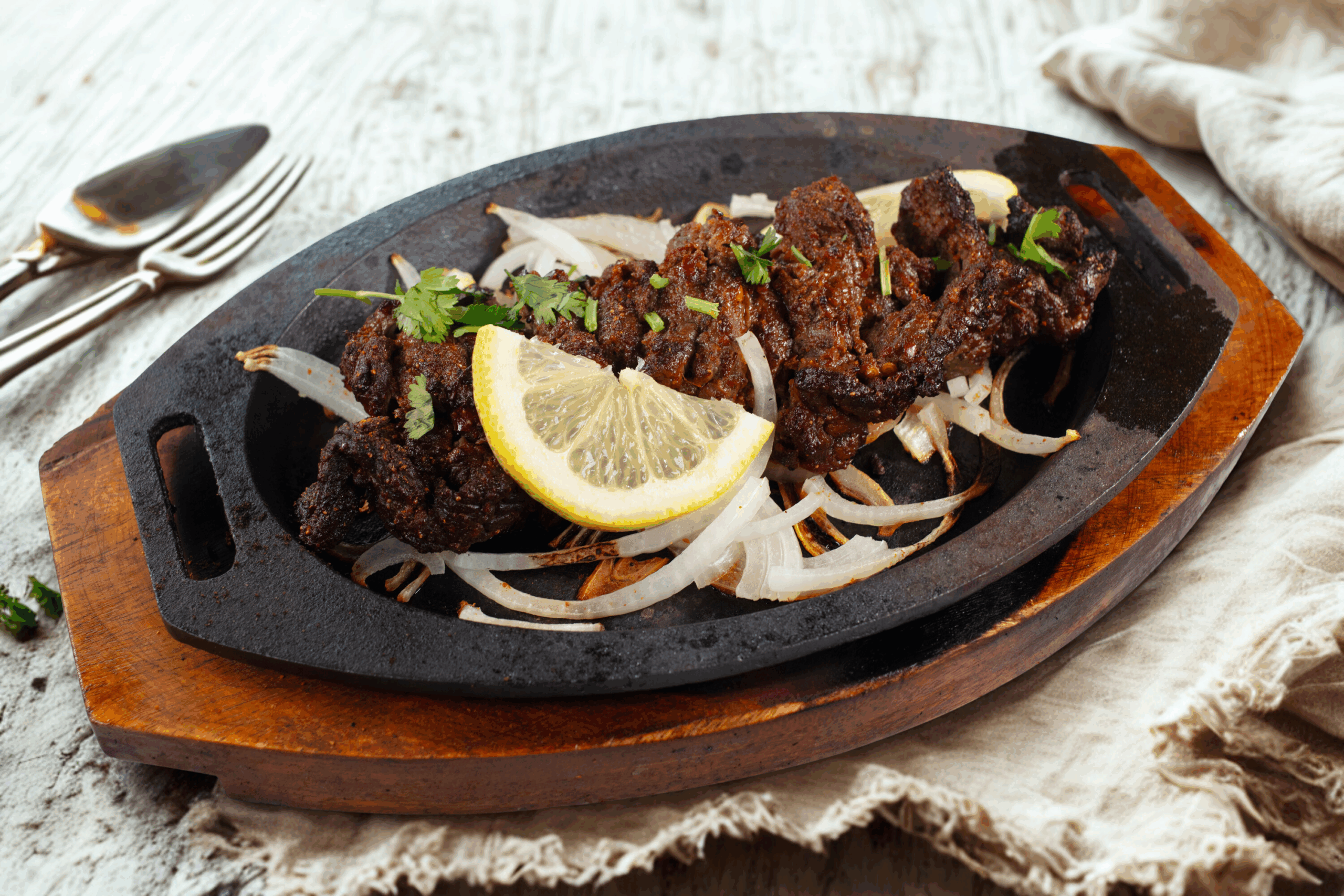 Karahi Point Beef Bihari Kabab Toronto – tender beef marinated in rich spices, smoky grilled halal BBQ