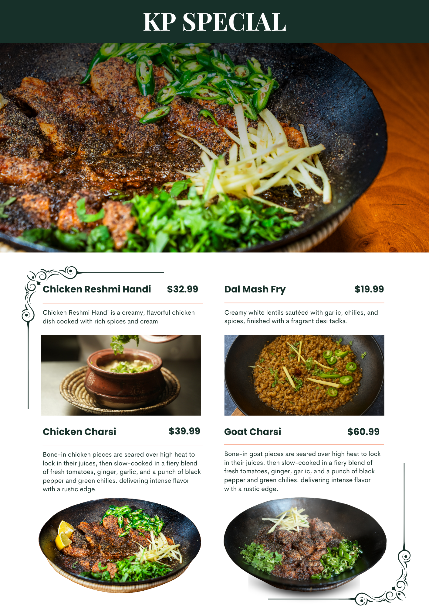 Karahi point houston regular dine in menu 2026 march