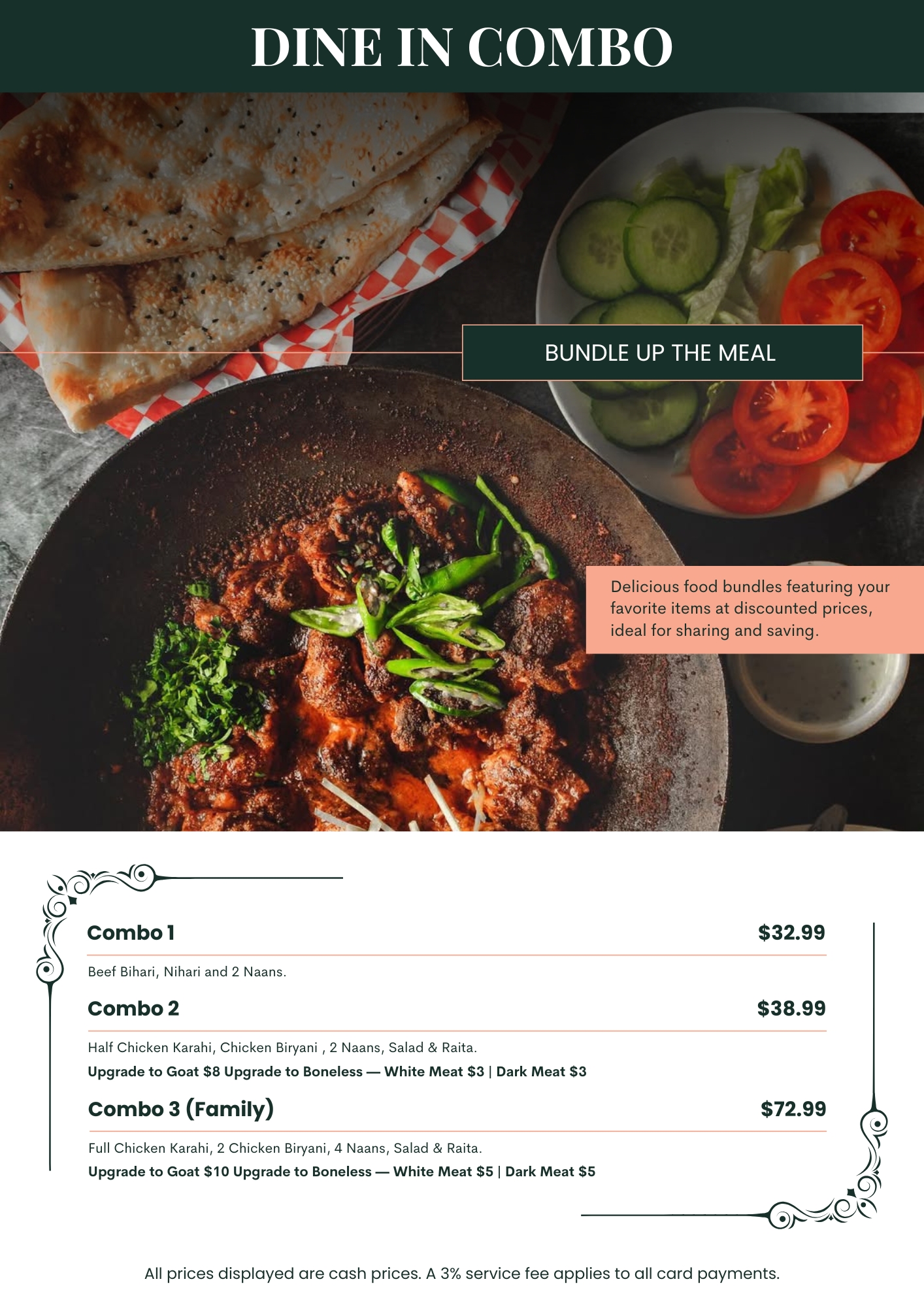Dallas Dine in Menu