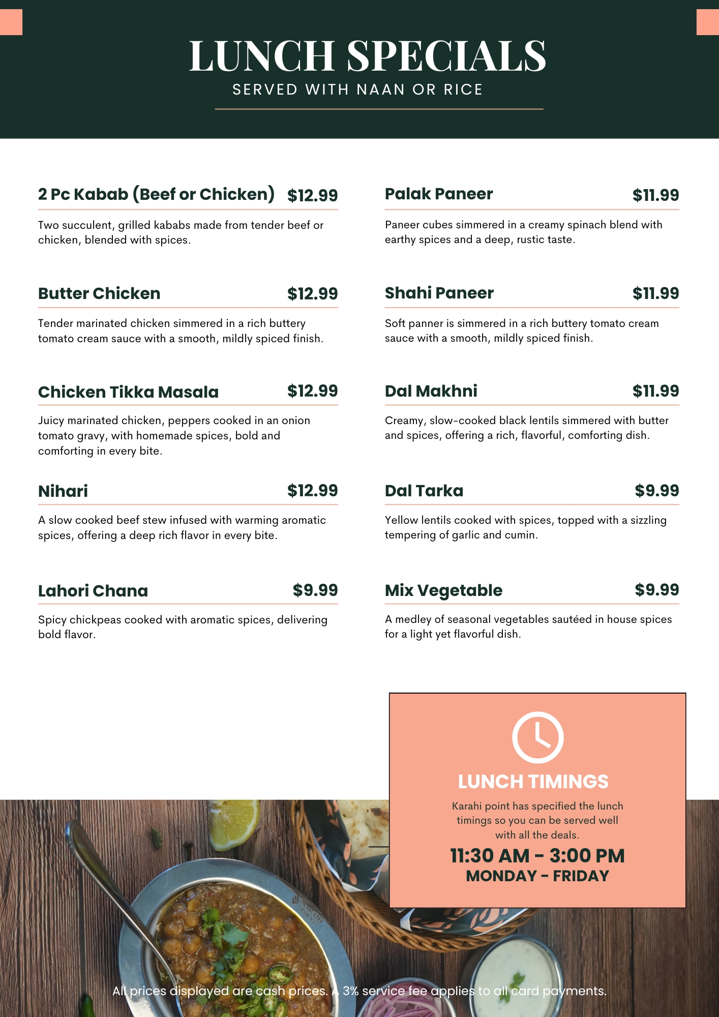 Dallas Lunch Menu